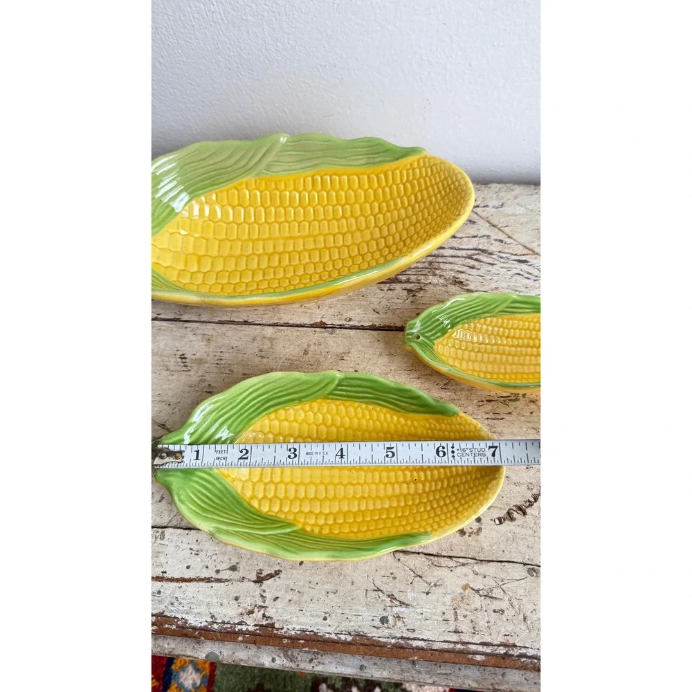 Vintage Weiss Hand Painted Corn Serving Bowls Set of 3 Brazil Yellow CSGC